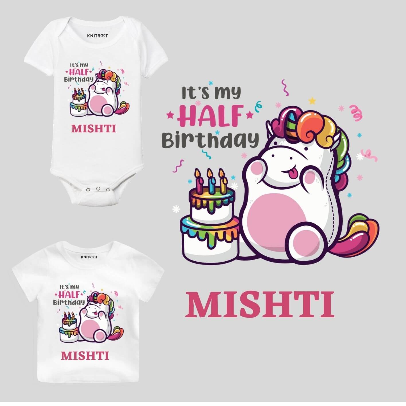 Half Birthday-cake Baby wear half birthday onesie for baby girl