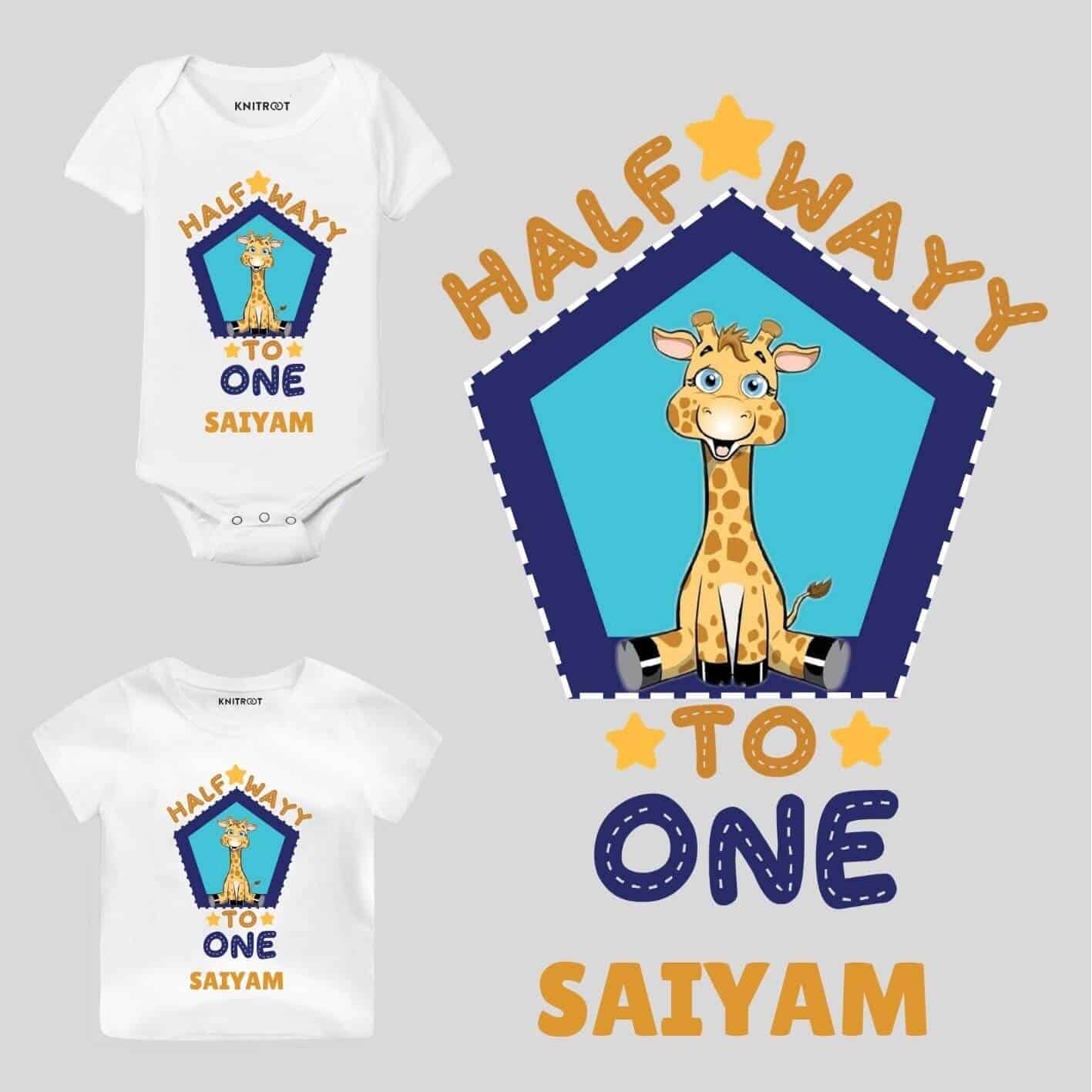 Half wayy personalized wear colorful half birthday outfit