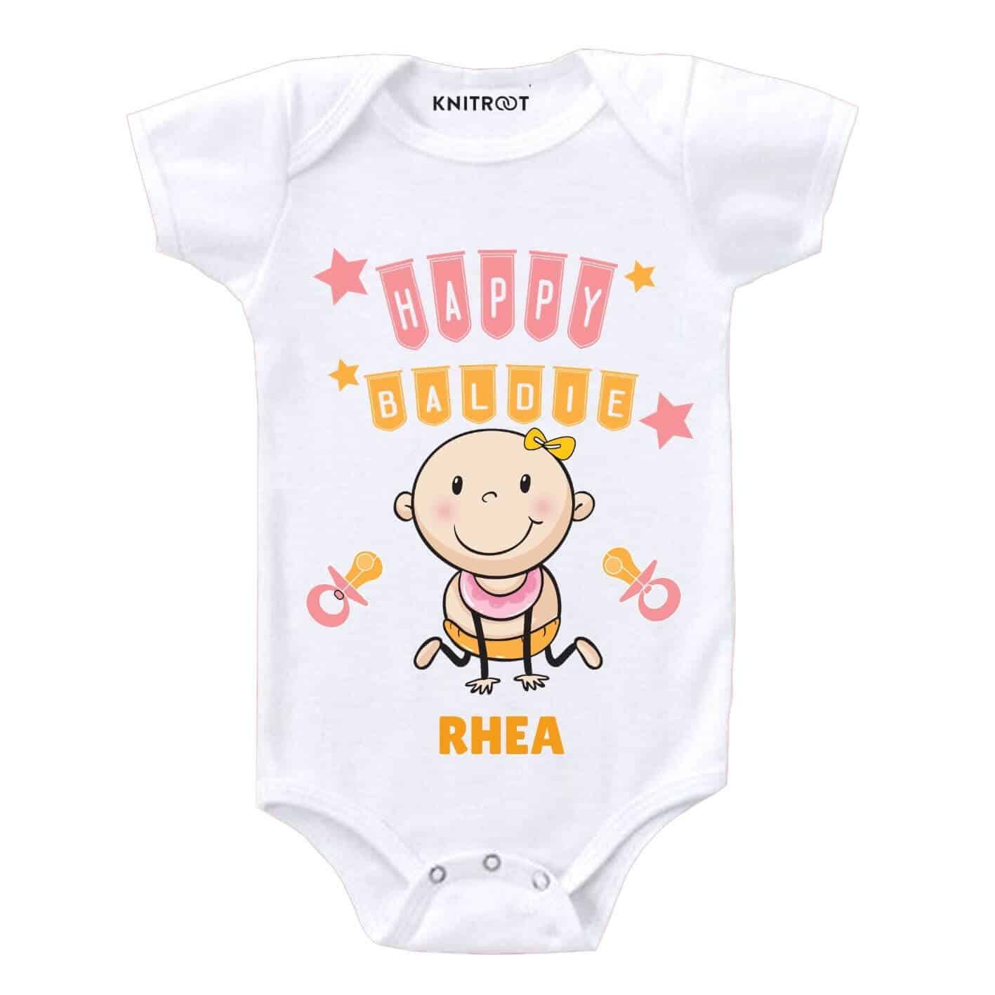 Happy Baldie Personalize baby wear