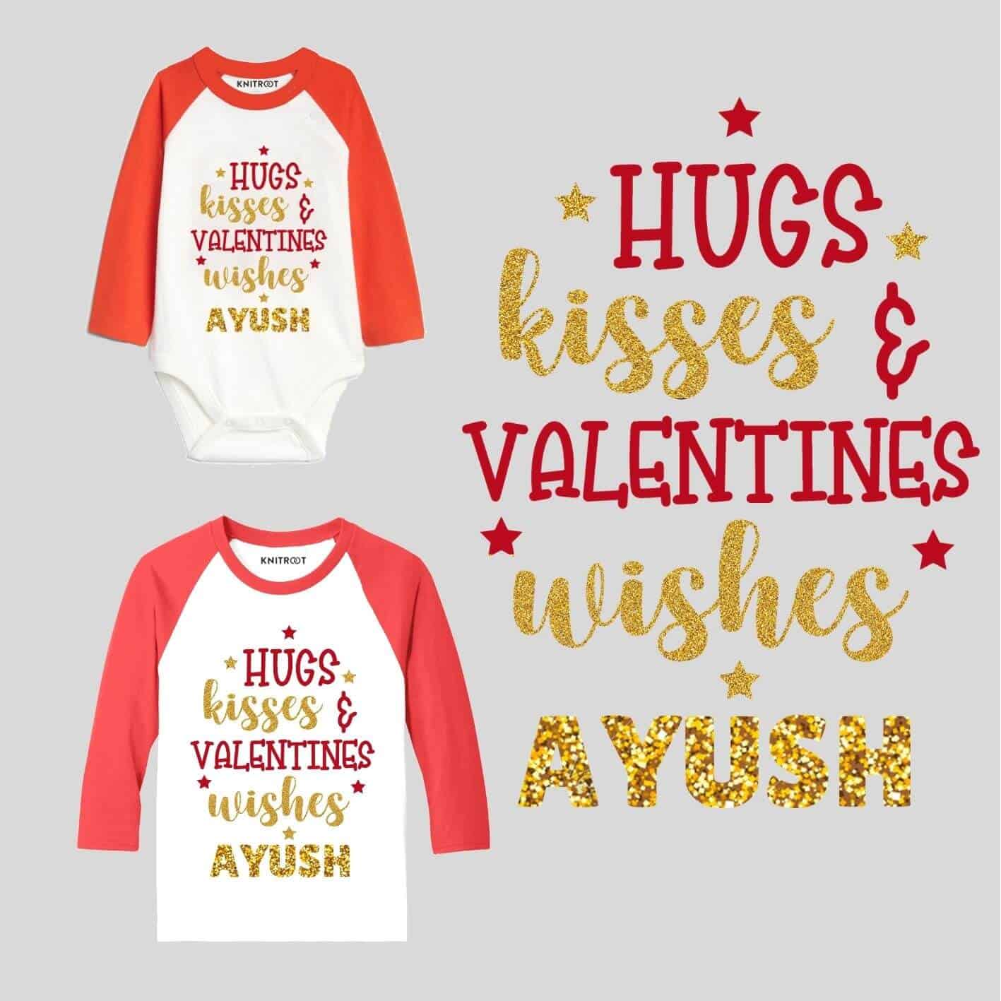 Hugs Kisses and Valentines Wishes-golden Hugs Kisses Valentines Wishes