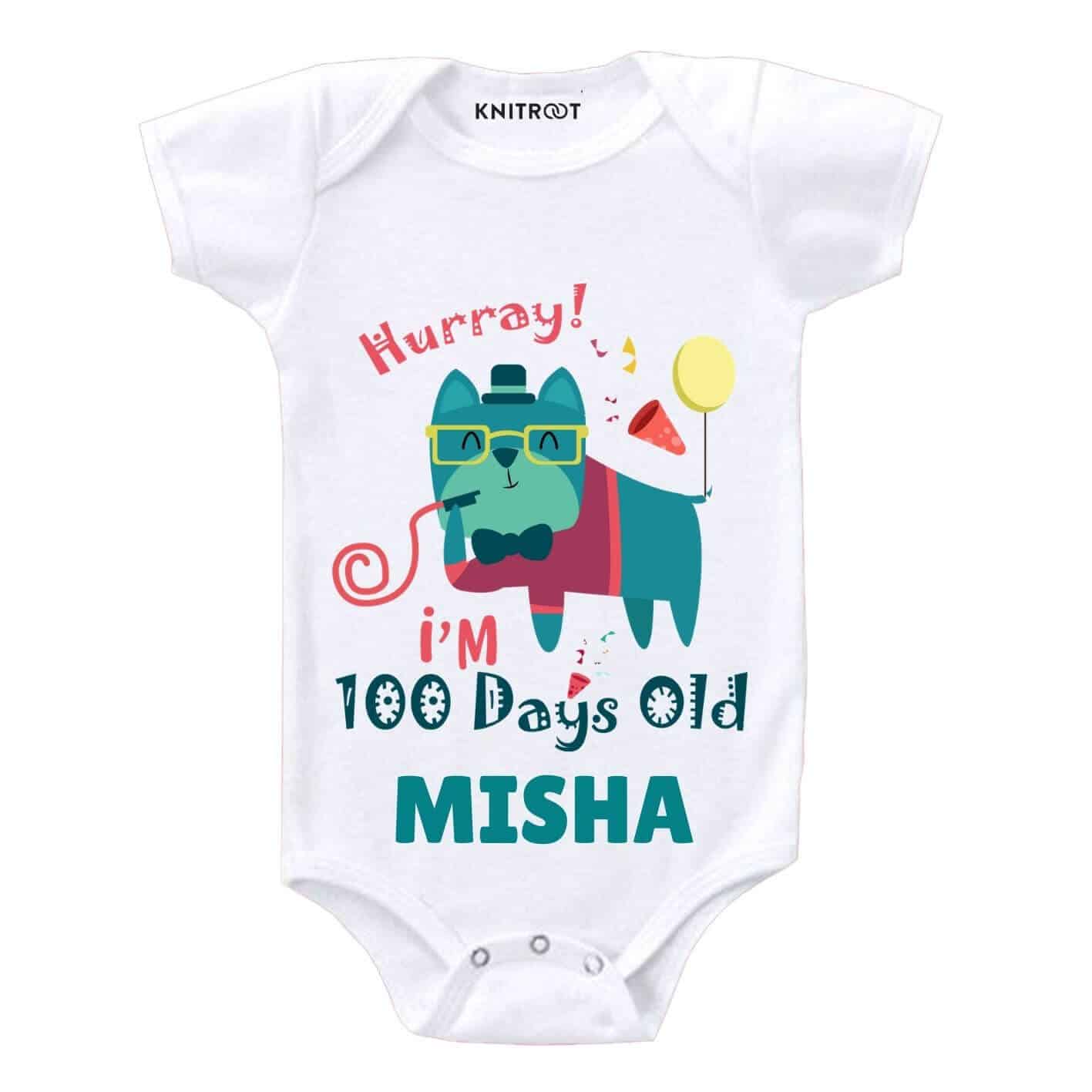 Hurray i'm 100 days old Baby wear