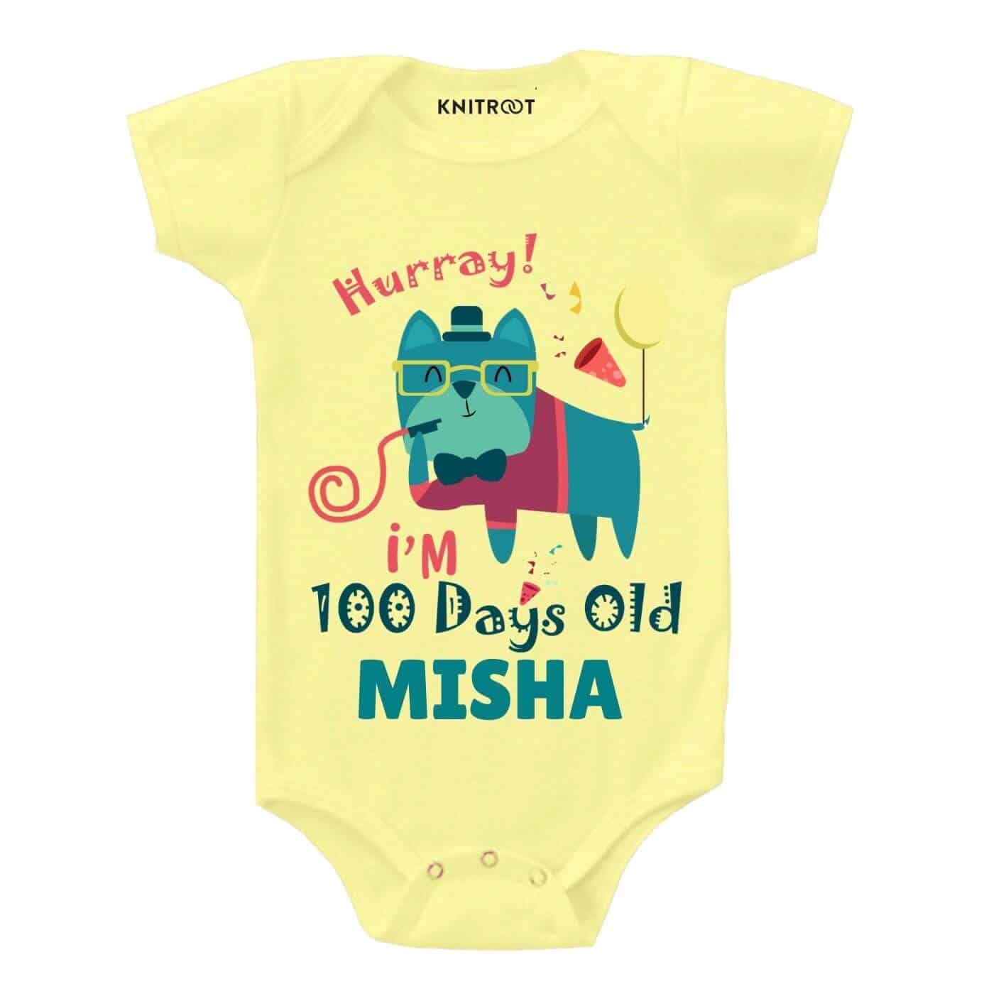 Hurray i'm 100 days old Baby wear