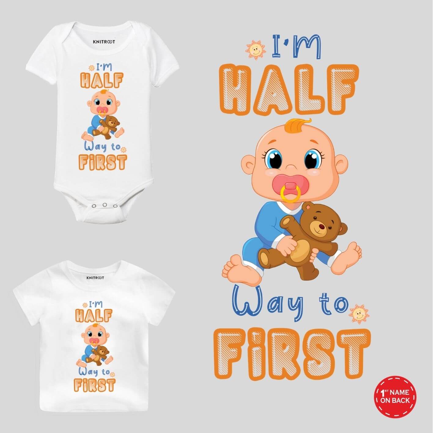 I'm Half way Baby Outfit half birthday outfit for babies