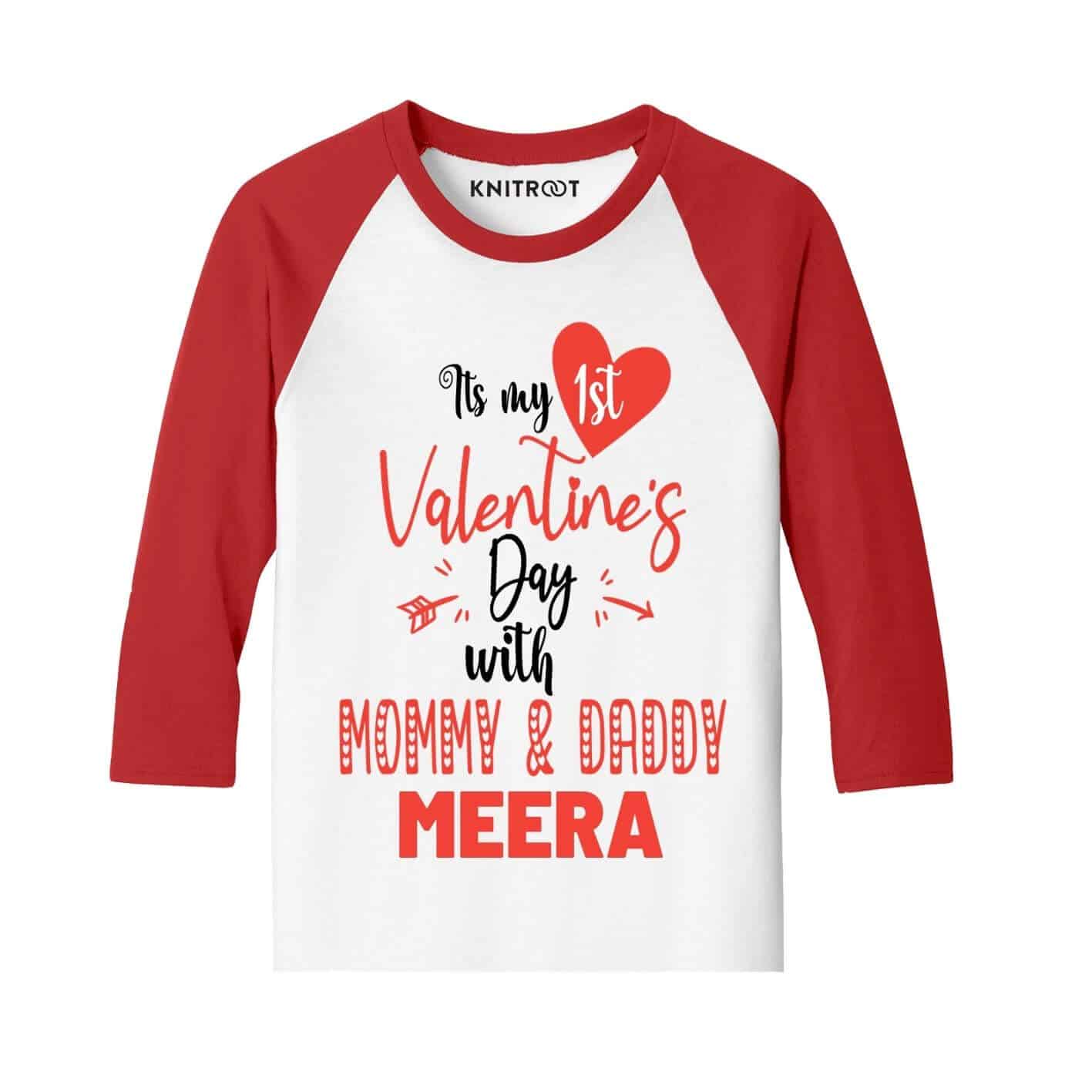 It's my 1st Valentine day with Mommy and Daddy Kids T-shirt