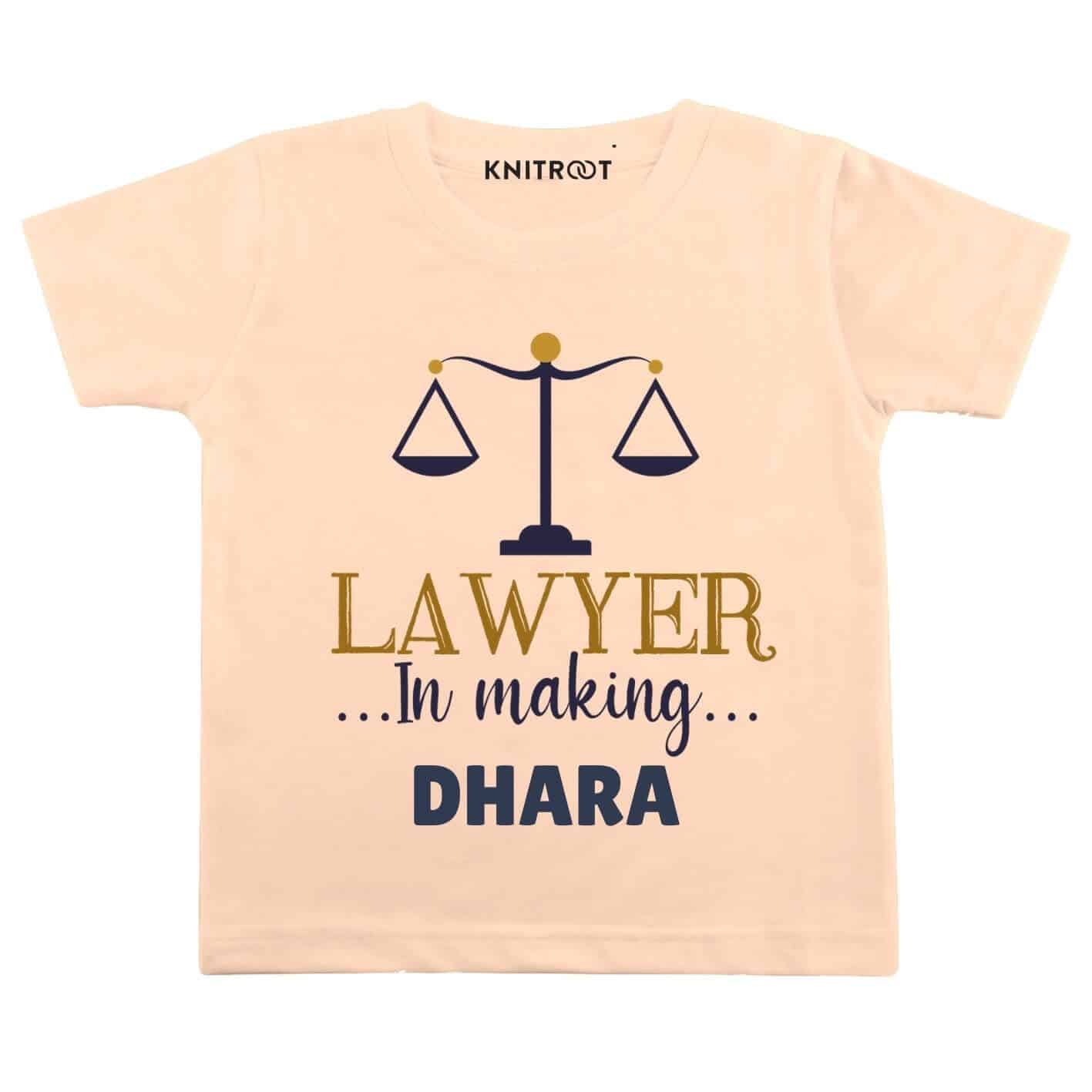 Lawyer in making Kids Tees