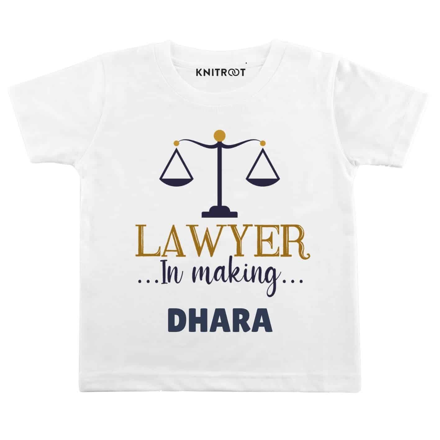 Lawyer in making Kids Tees