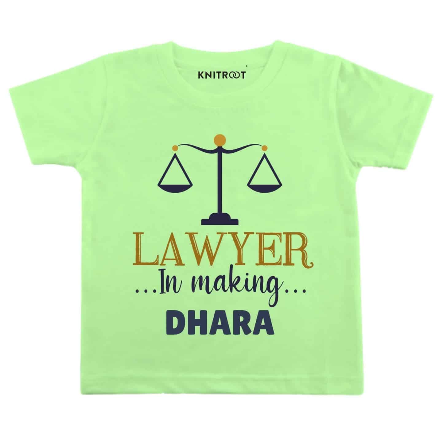 Lawyer in making Kids Tees