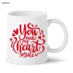 You make my heart smile Valentine Mug