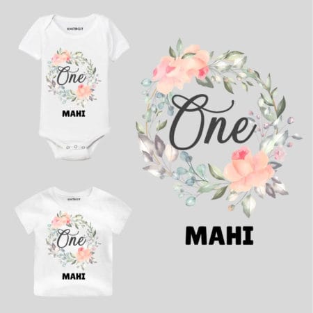 One Birthday-floral Toddler outfit