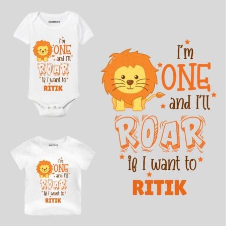 One and i'll roar Birthday Toddler wear