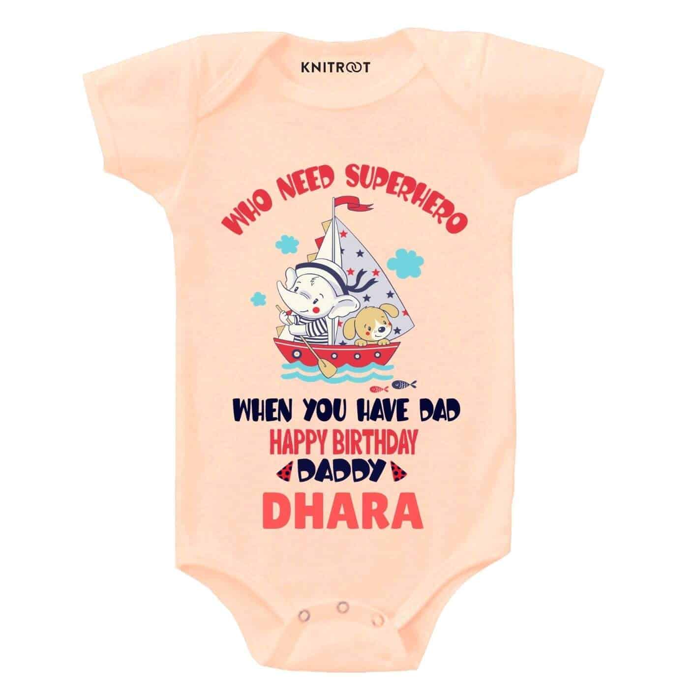Superhero Dad Birthday Baby Wear