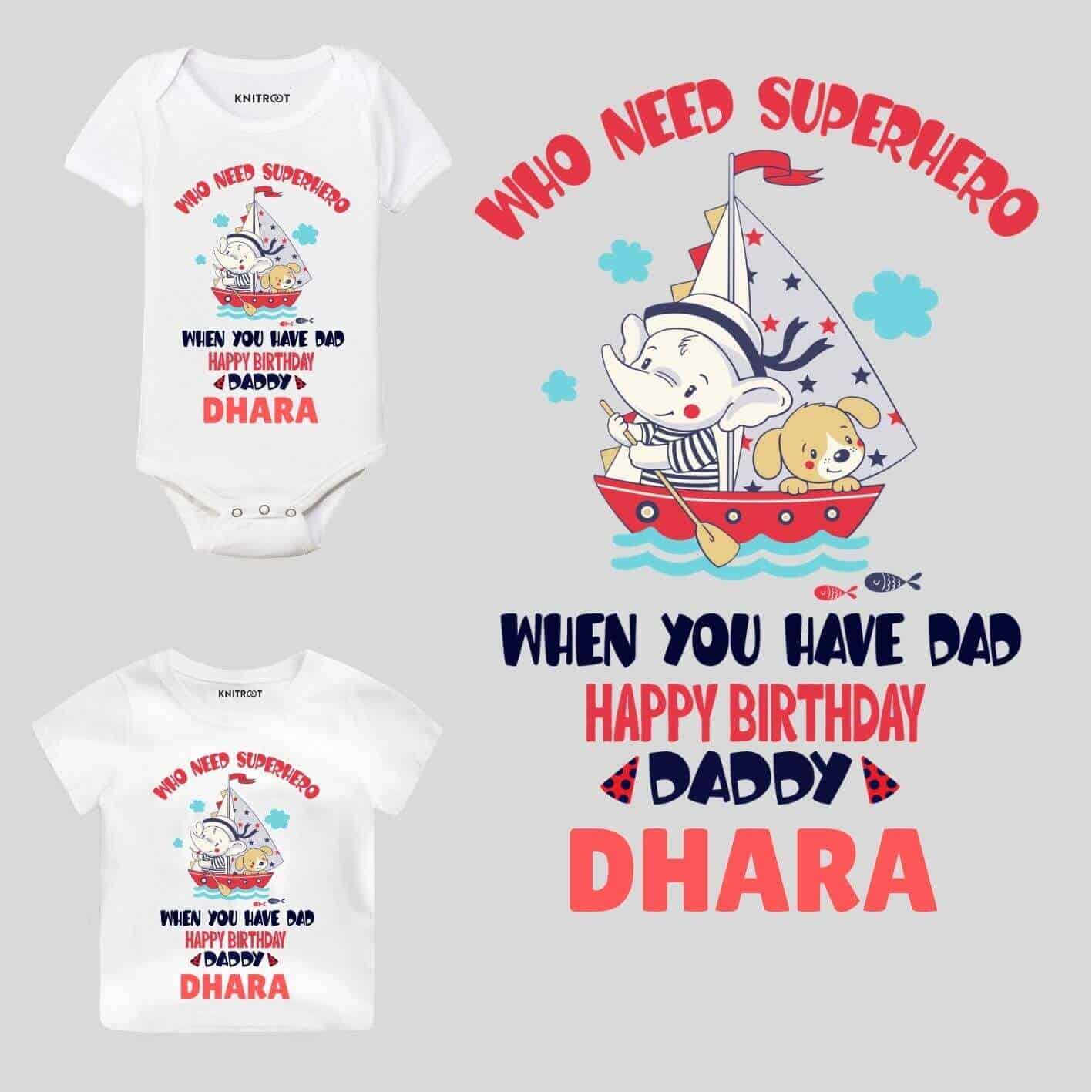 Superhero Dad Birthday Baby Wear