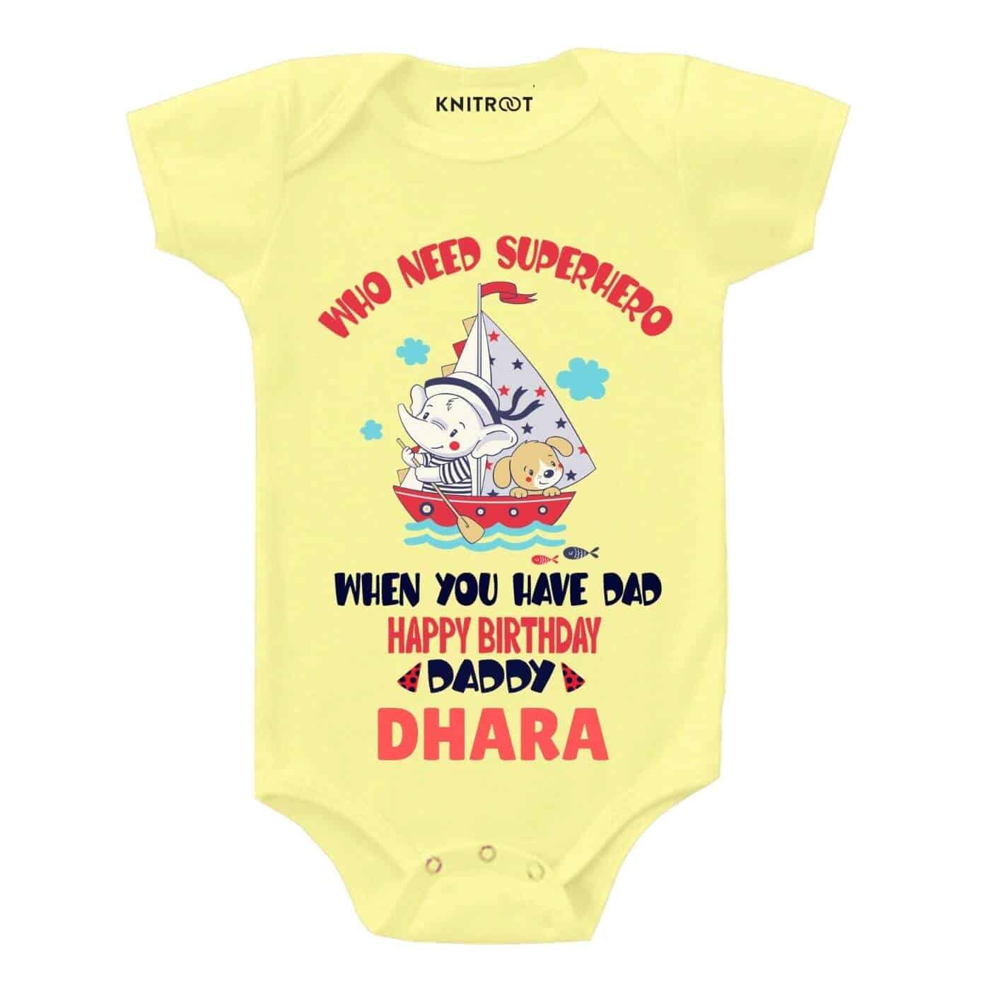 Superhero Dad Birthday Baby Wear