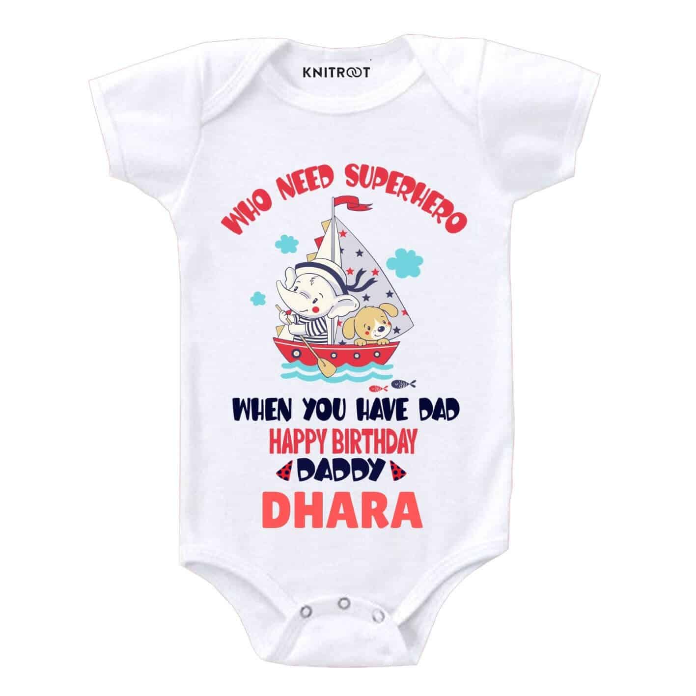 Superhero Dad Birthday Baby Wear