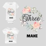 Three Birthday-floral Toddler wear