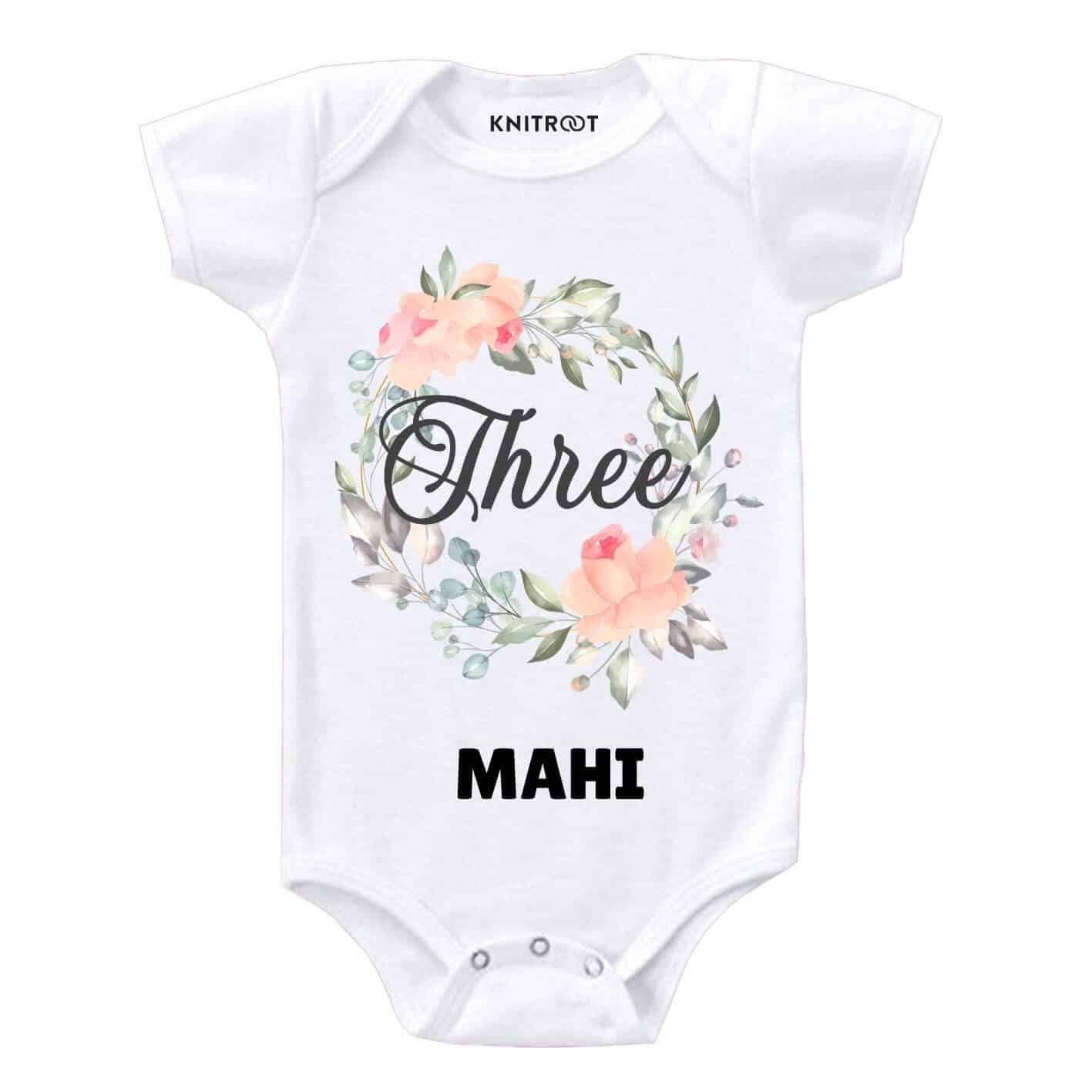 Three Birthday-floral Toddler wear