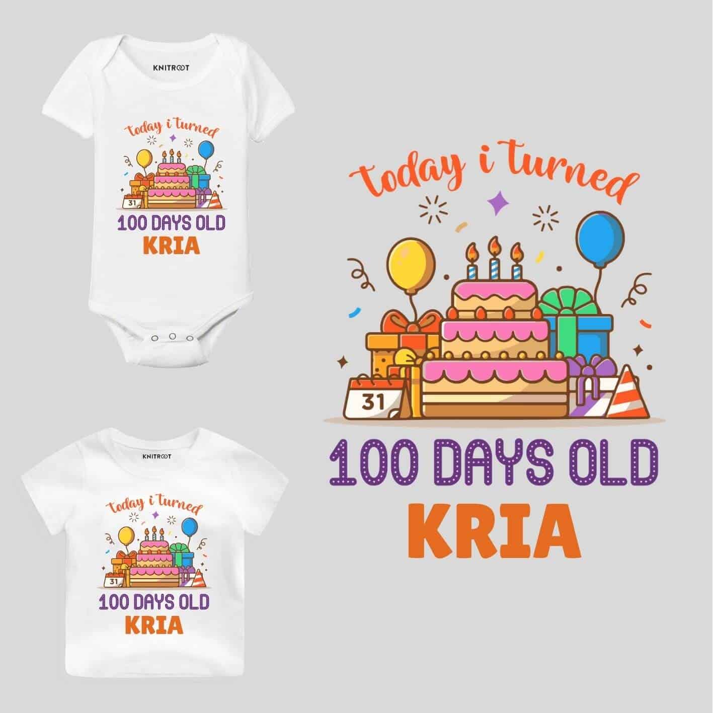Turned 100 days old-cake Baby Wear