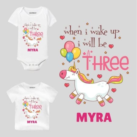Wake up be Three Birthday wear