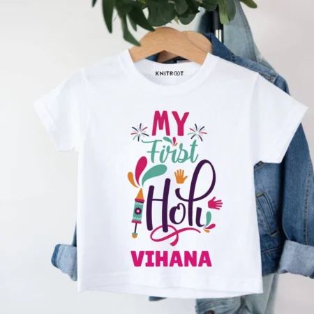 First Holi baby t shirt