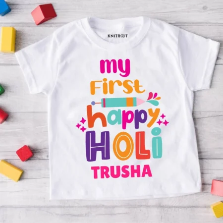 My First Holi For Baby T shirt 3 Month
