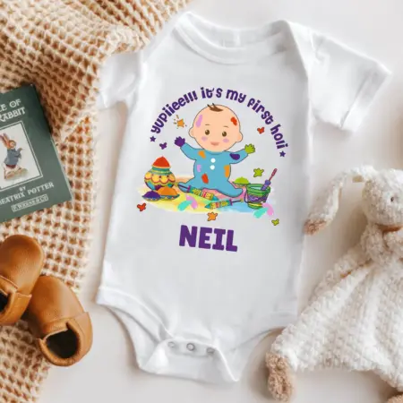 My First Holi T shirt For Baby Boy