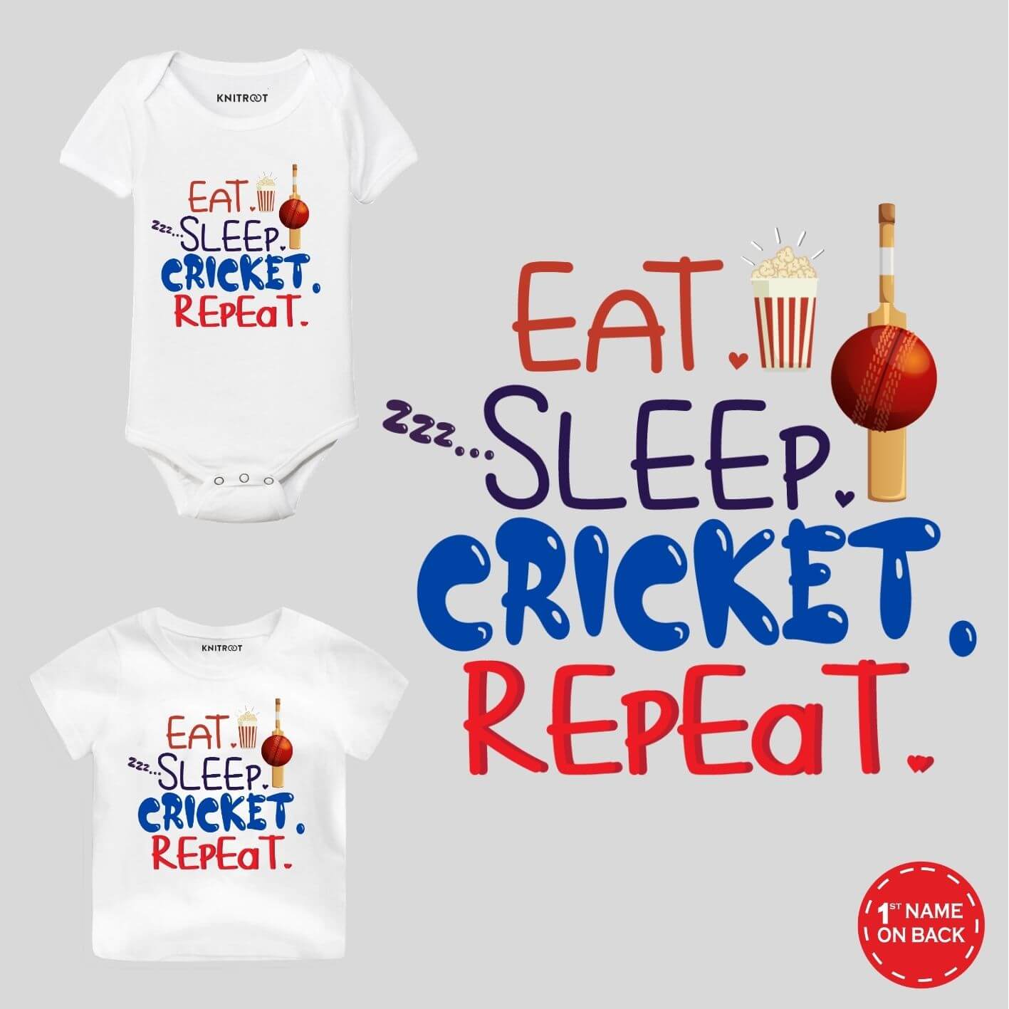 Eat Sleep Cricket Baby wear Eat Sleep Cricket Baby wear