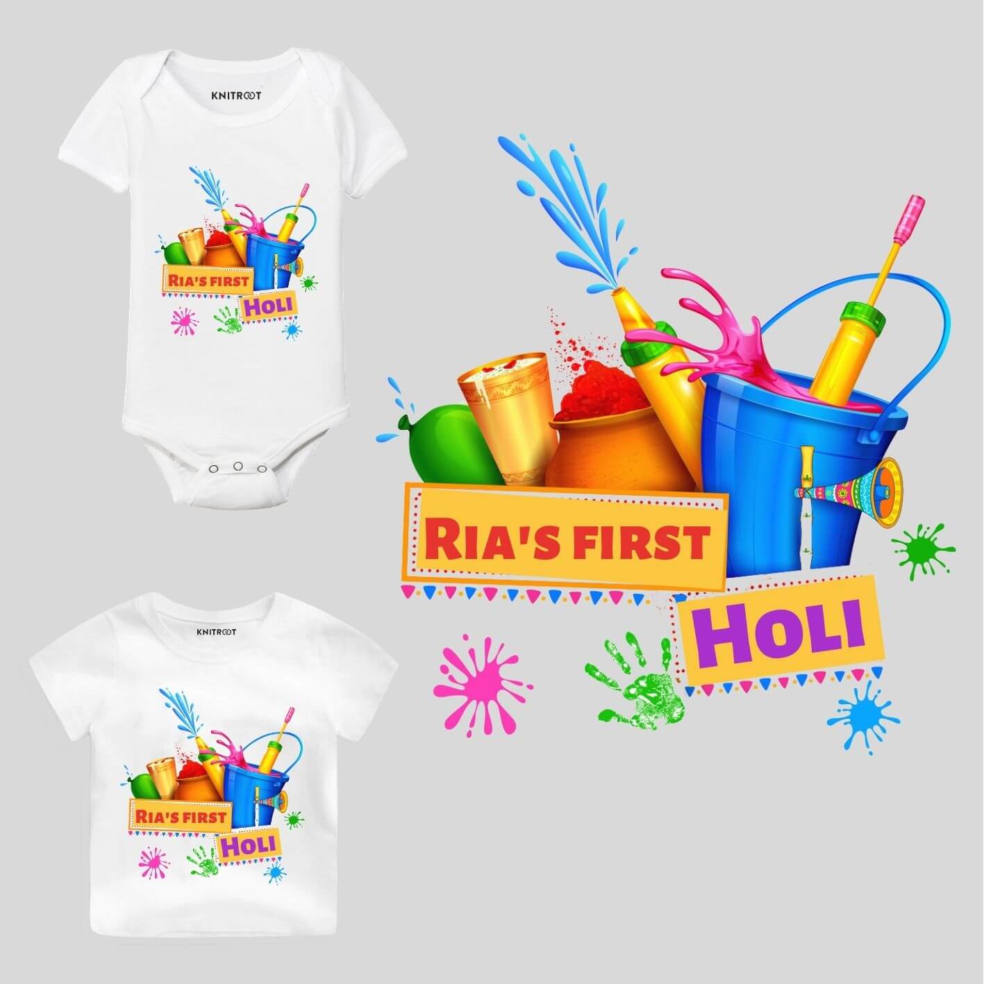 First holi-color bucket Baby Wear holi t shirt
