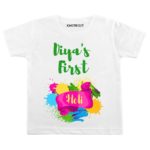 First holi t shirt for baby girl