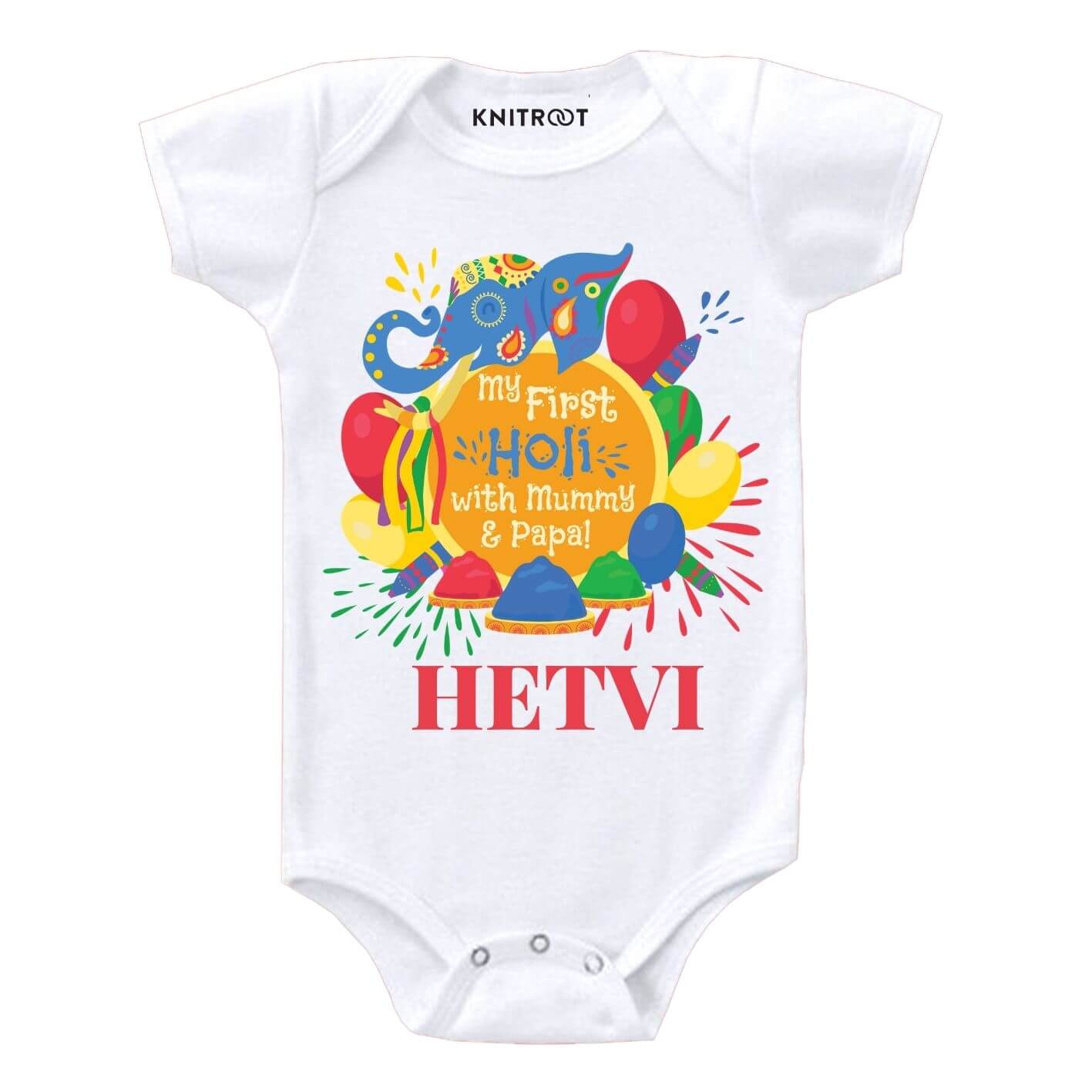 First holi with mumma papa-color