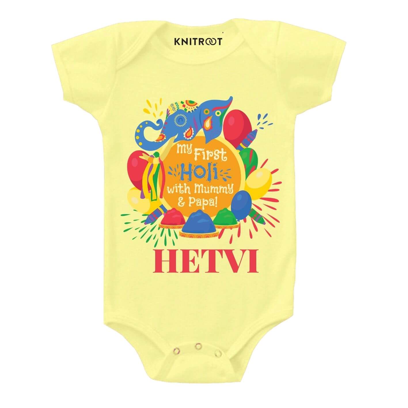 First holi with mumma papa-color