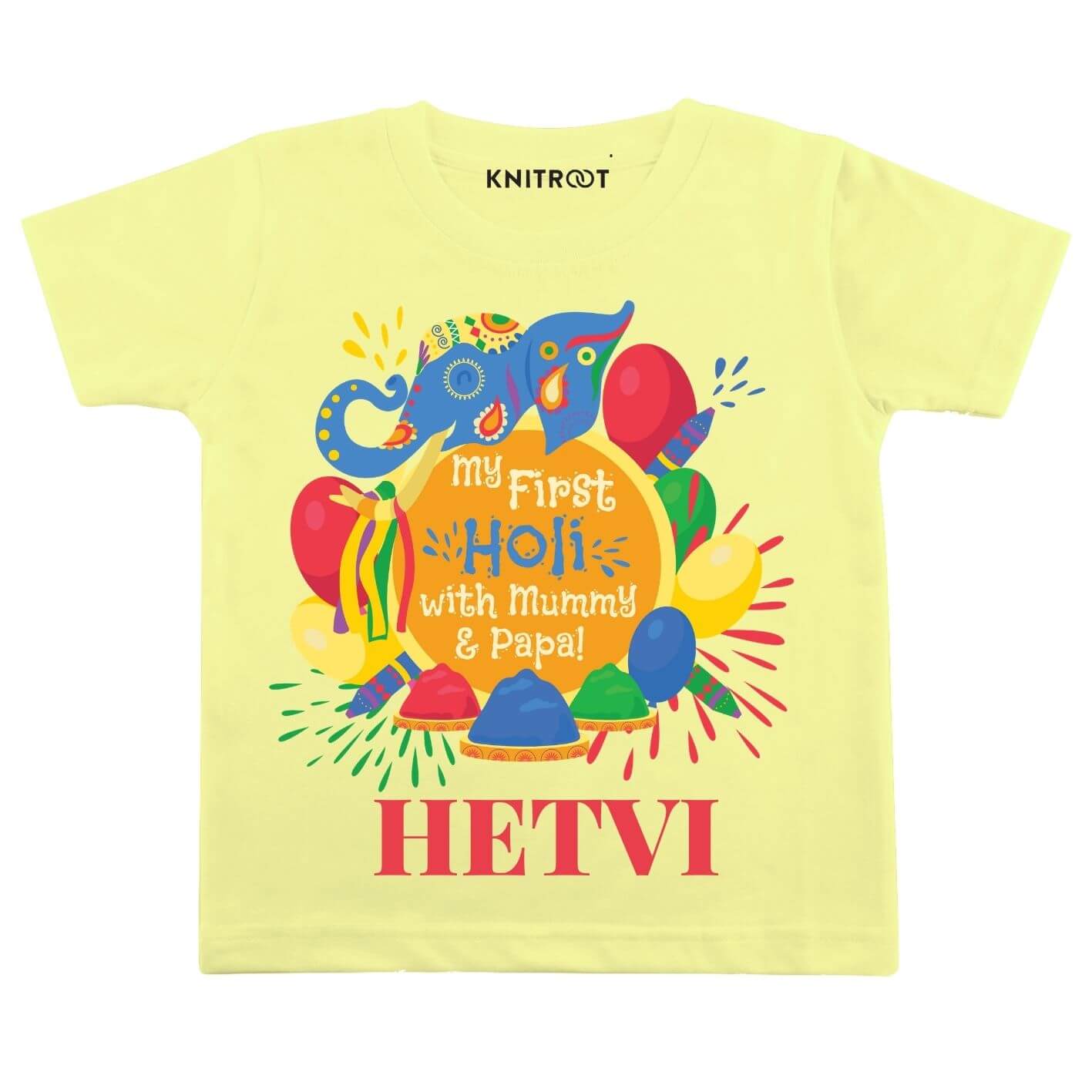 First holi with mumma papa-color