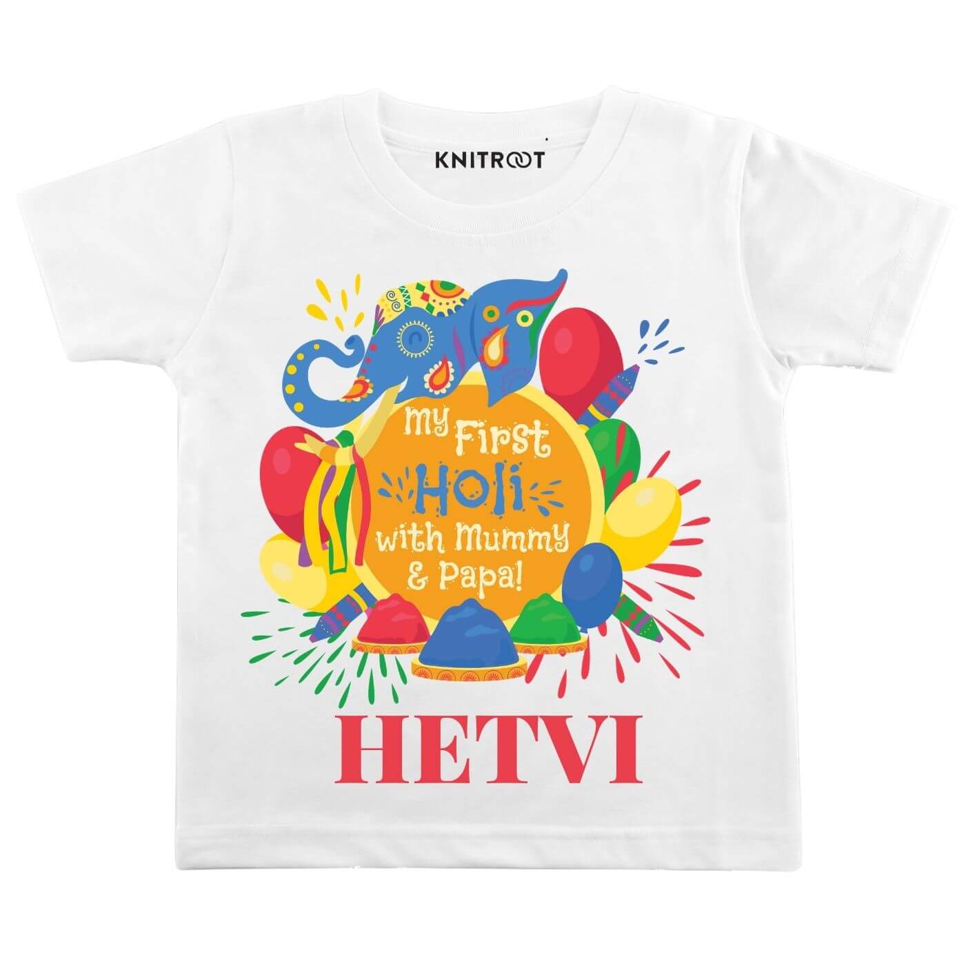 First holi with mumma papa-color