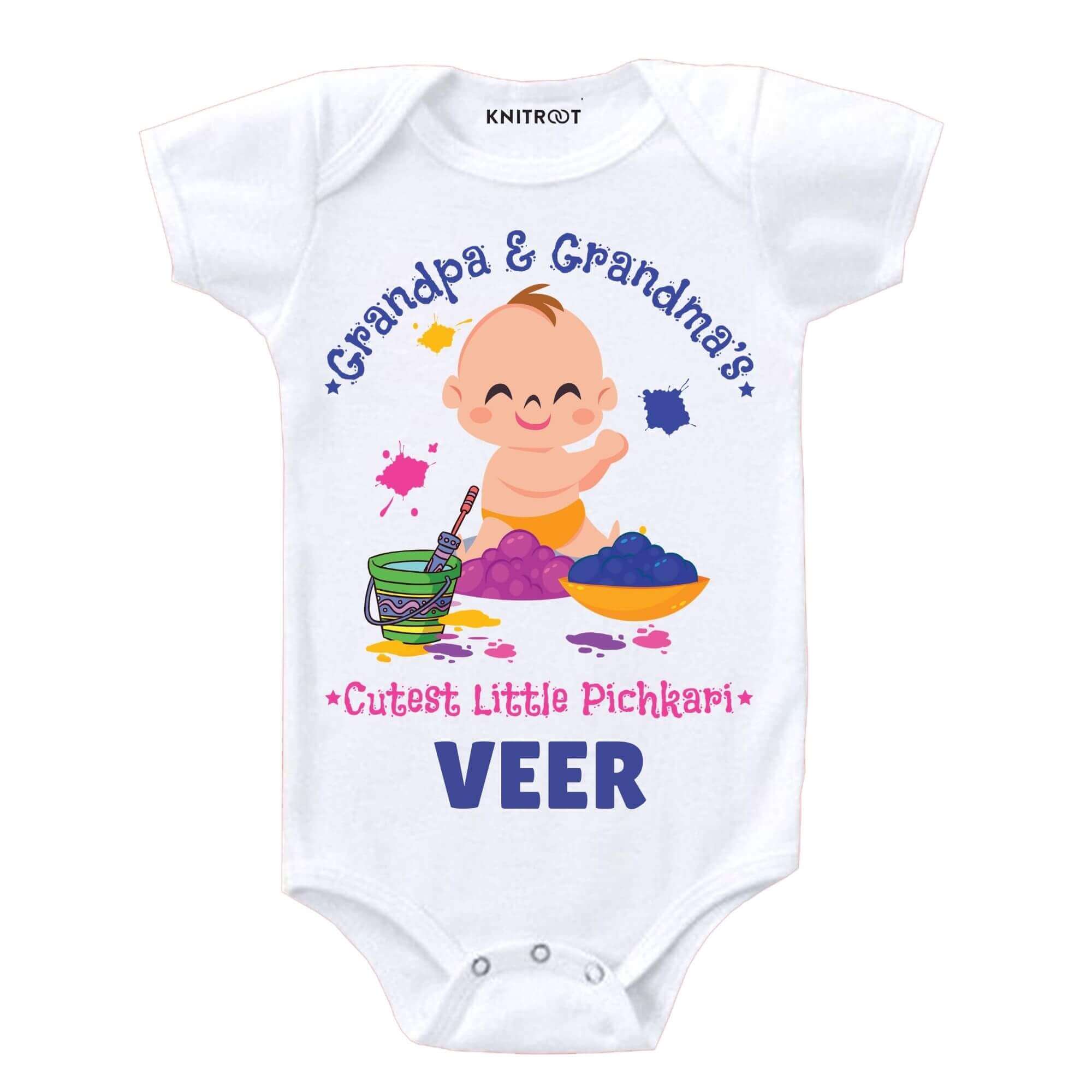 Grandpa grandma's pichkari onesie