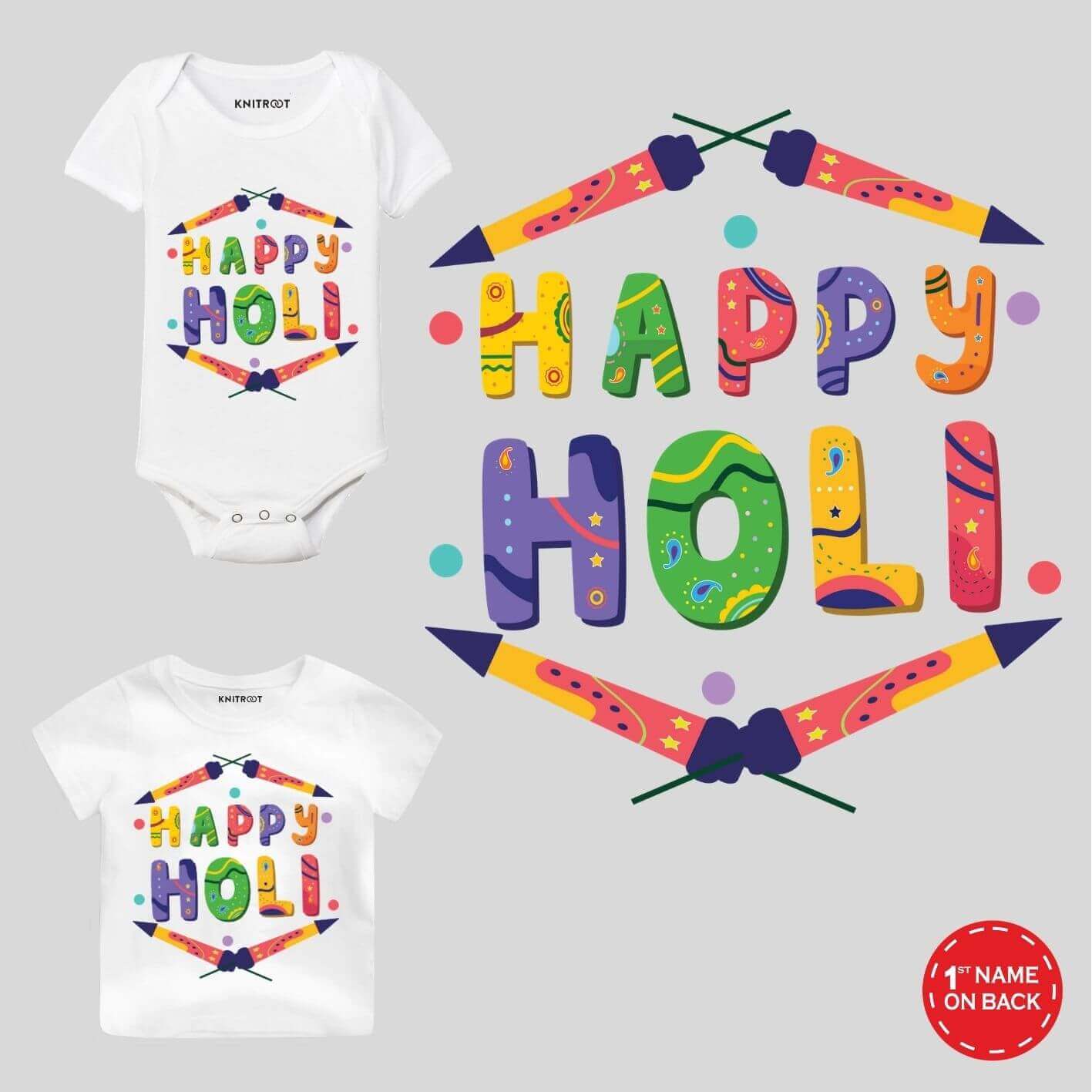 Happy Holi-Dots Baby Clothes holi design t shirts