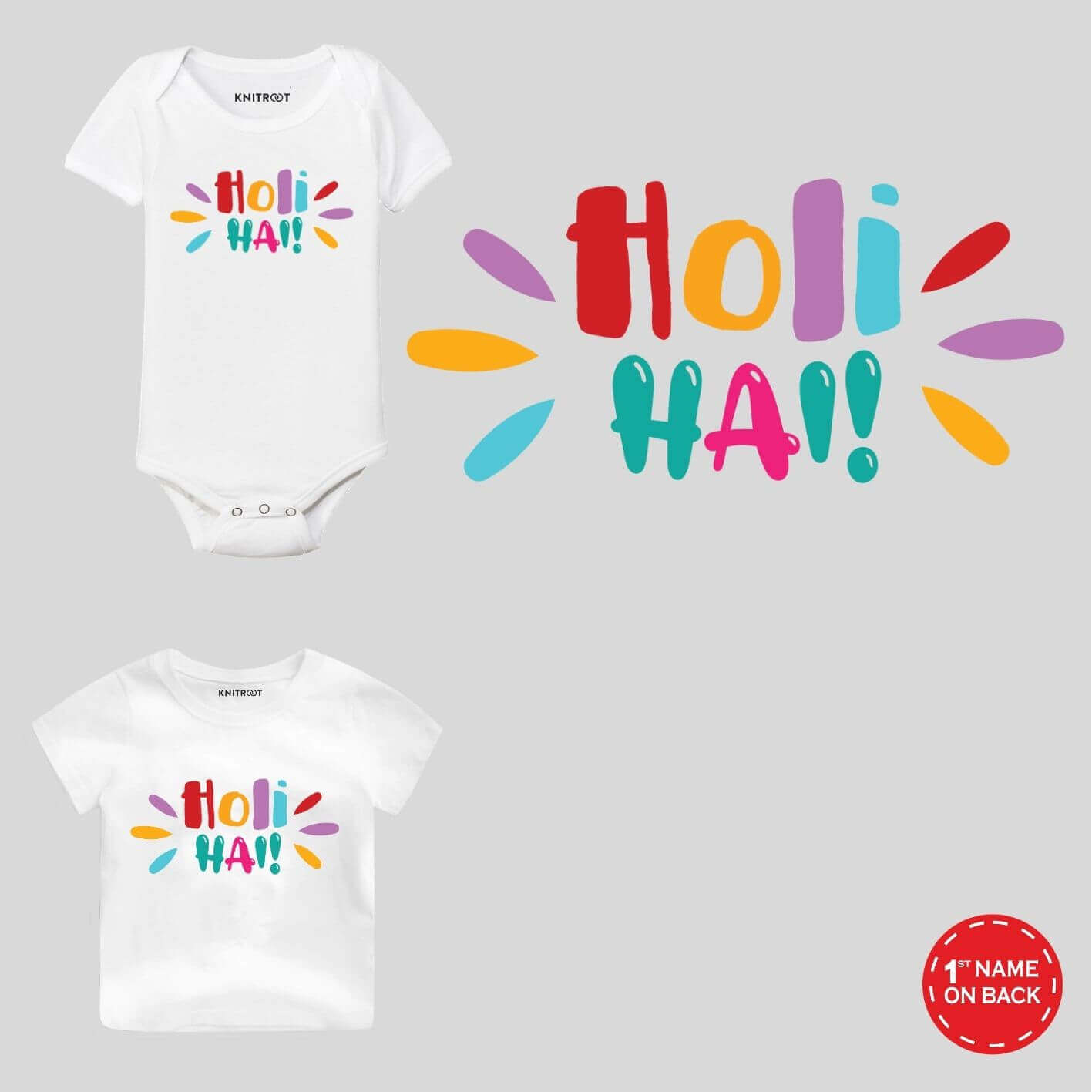 Holi Hai Personalized Outfit holi hai t shirt