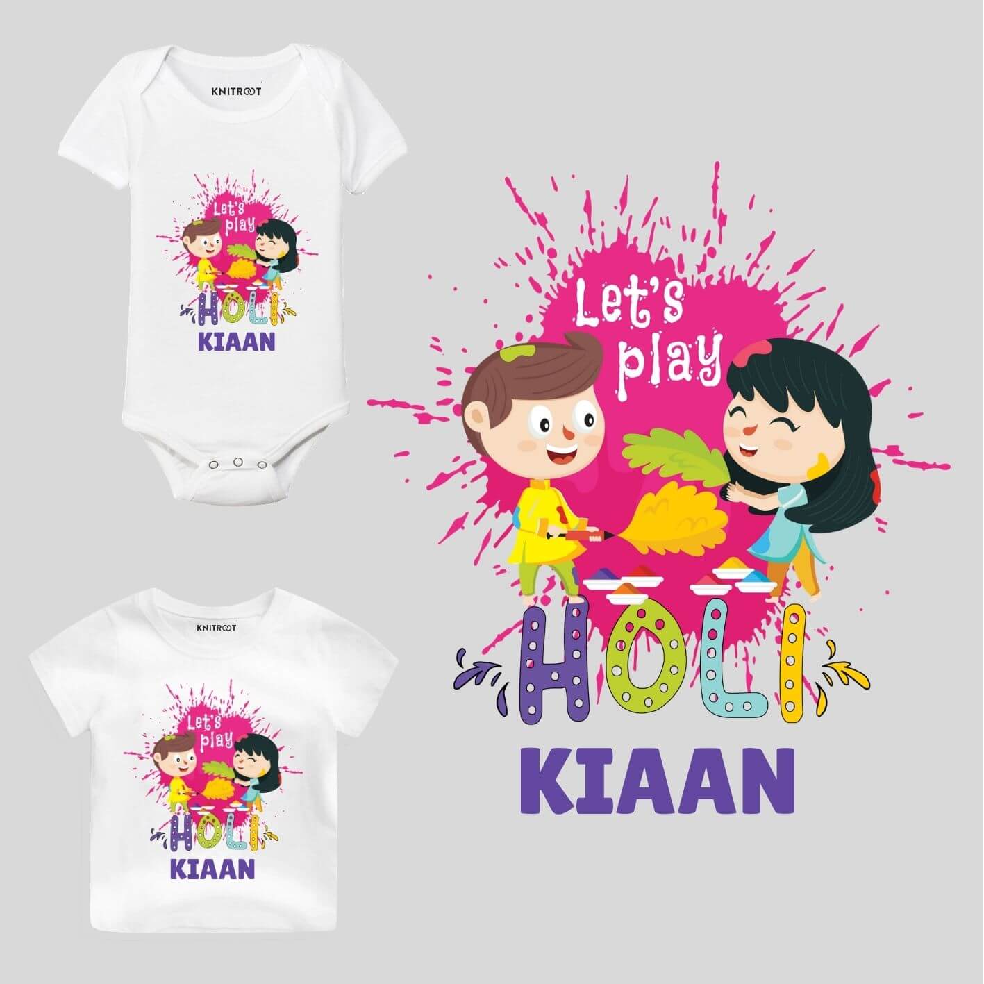 Play Holi-Kids Personalized Outfit baby holi clothes