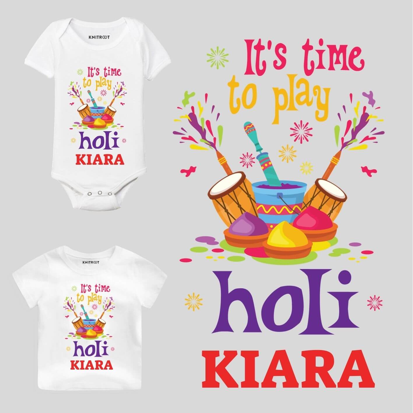 Play Holi Personalized Outfit holi clothes for baby
