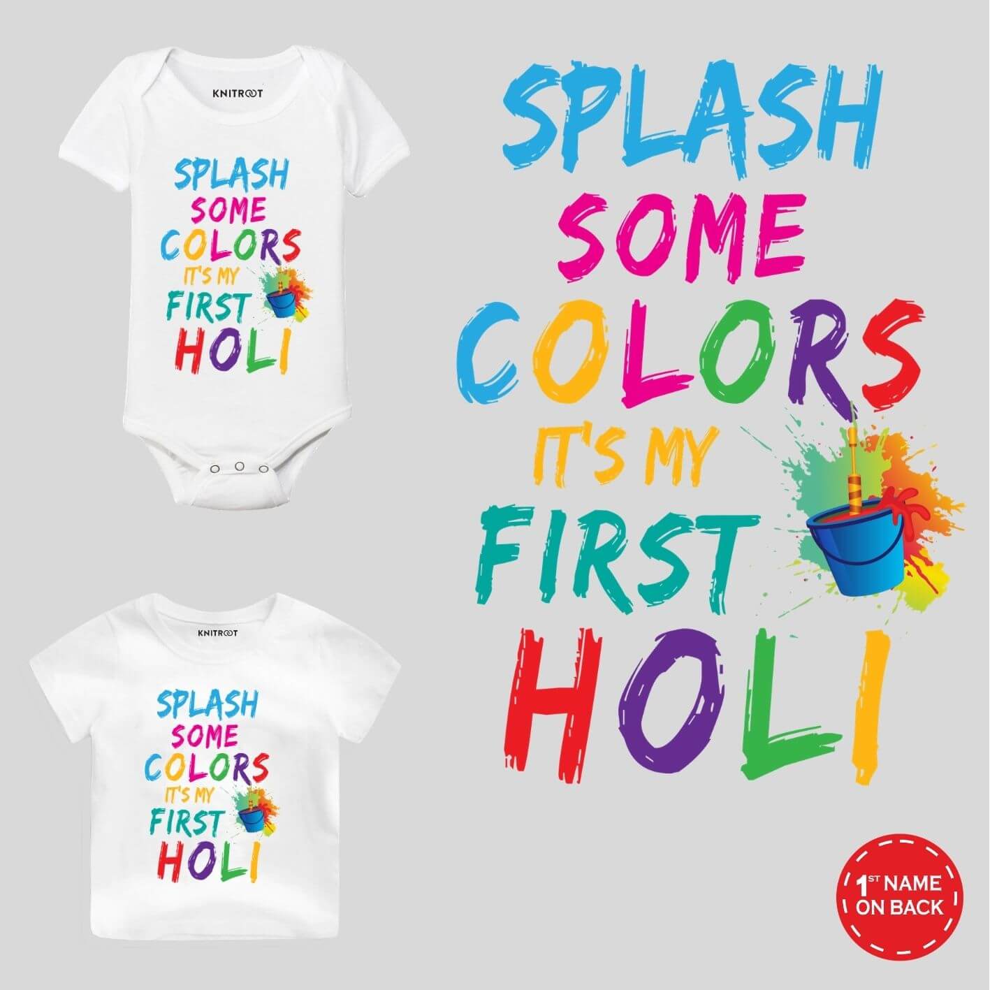 Splash Colors Kids Outfit holi color splash