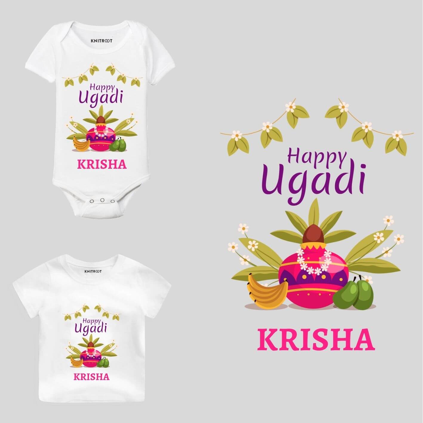 Happy Ugadi Baby Onesie / T shirt happy ugadi