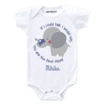 happy mothers day baby clothed with elephant design