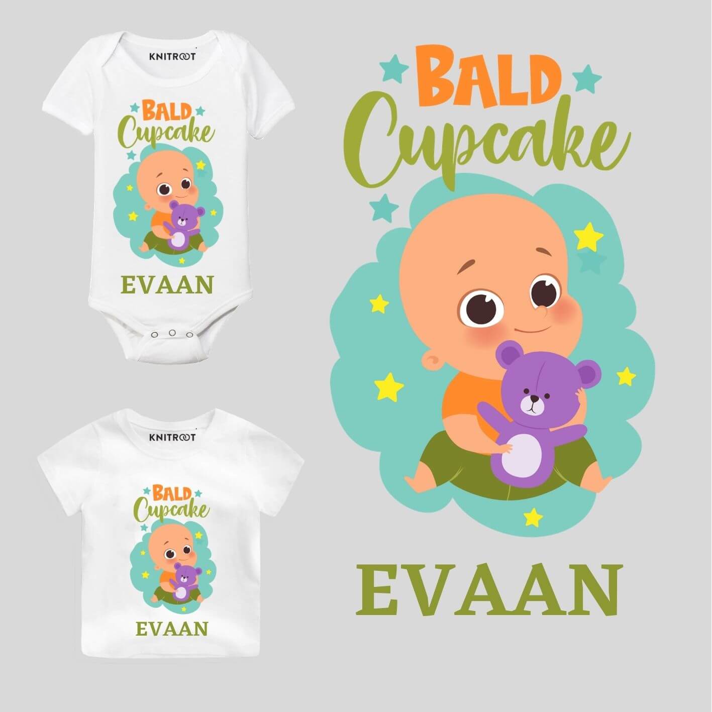 Bald Cupcake Baby Outfit