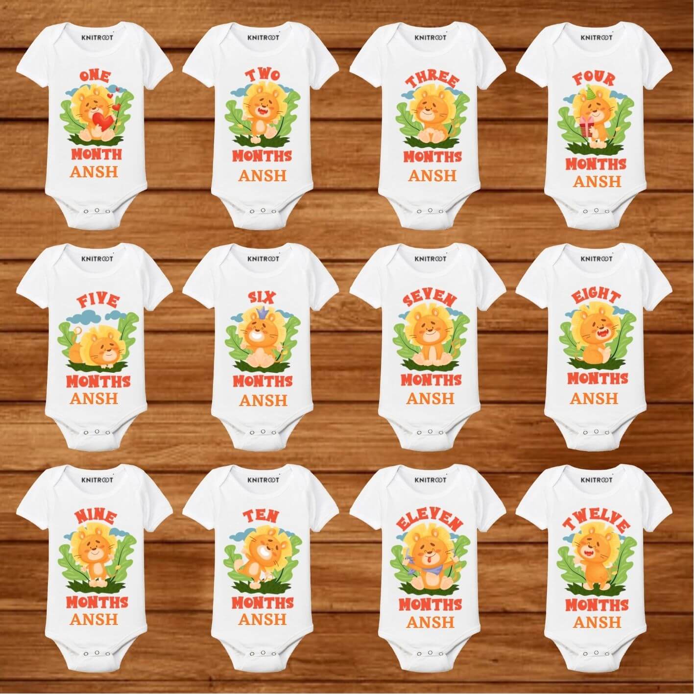 MONTHLY BDAY newborn baby romper set