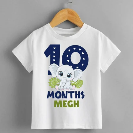 10 Months Elephant Design Birthday Wear