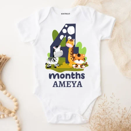 Happy 4th Month Birthday Baby Wear