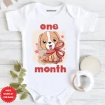 1 Month Puppy design Birthday Wear