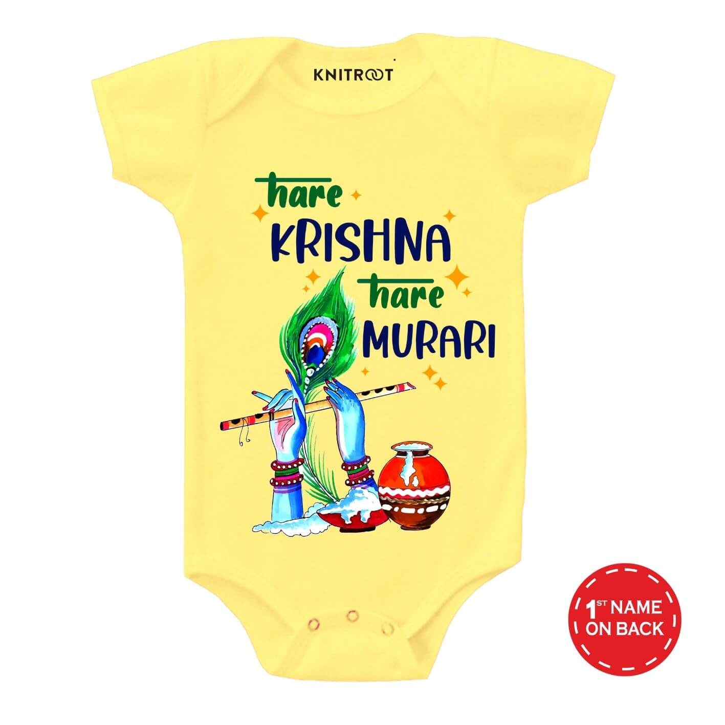 Krishna Bansuri Design Baby Outfit y
