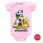 Three Animal Theme 1 Month Birthday Wear