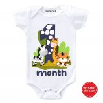 Three Animal Theme 1 Month Birthday Wear