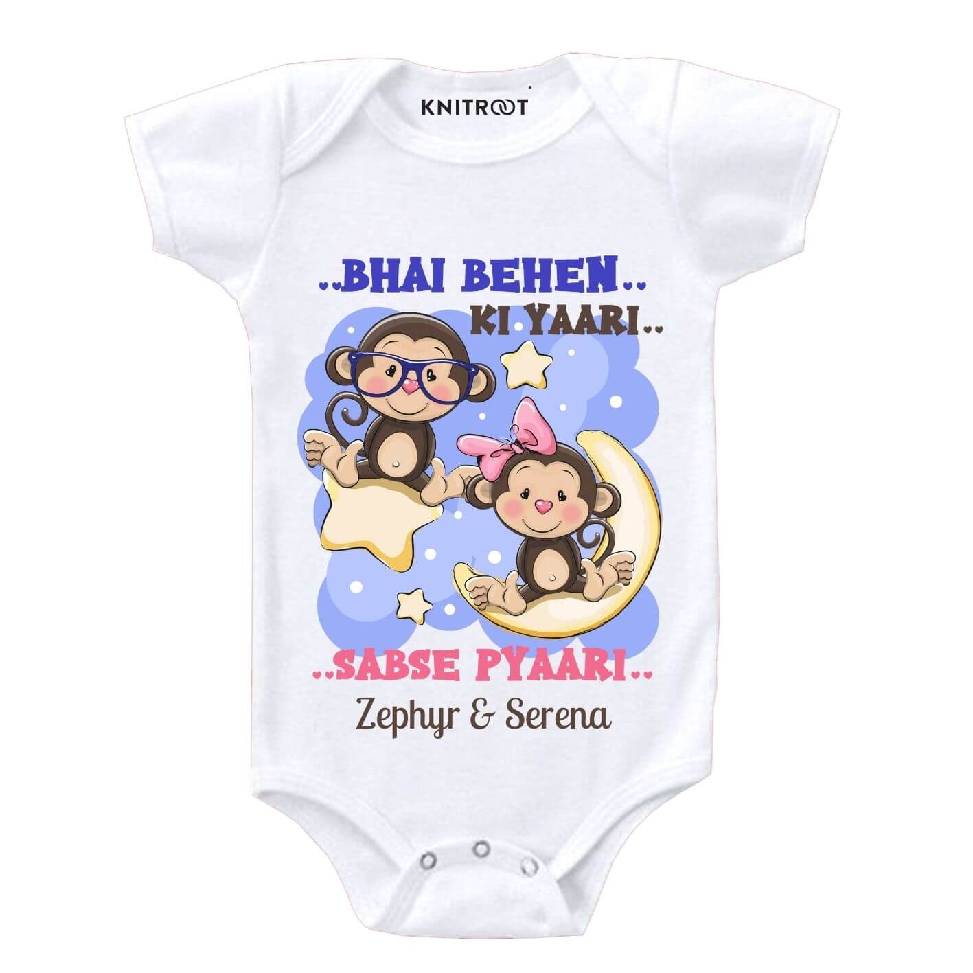 Bhai Behen Onesie & Tshirt
