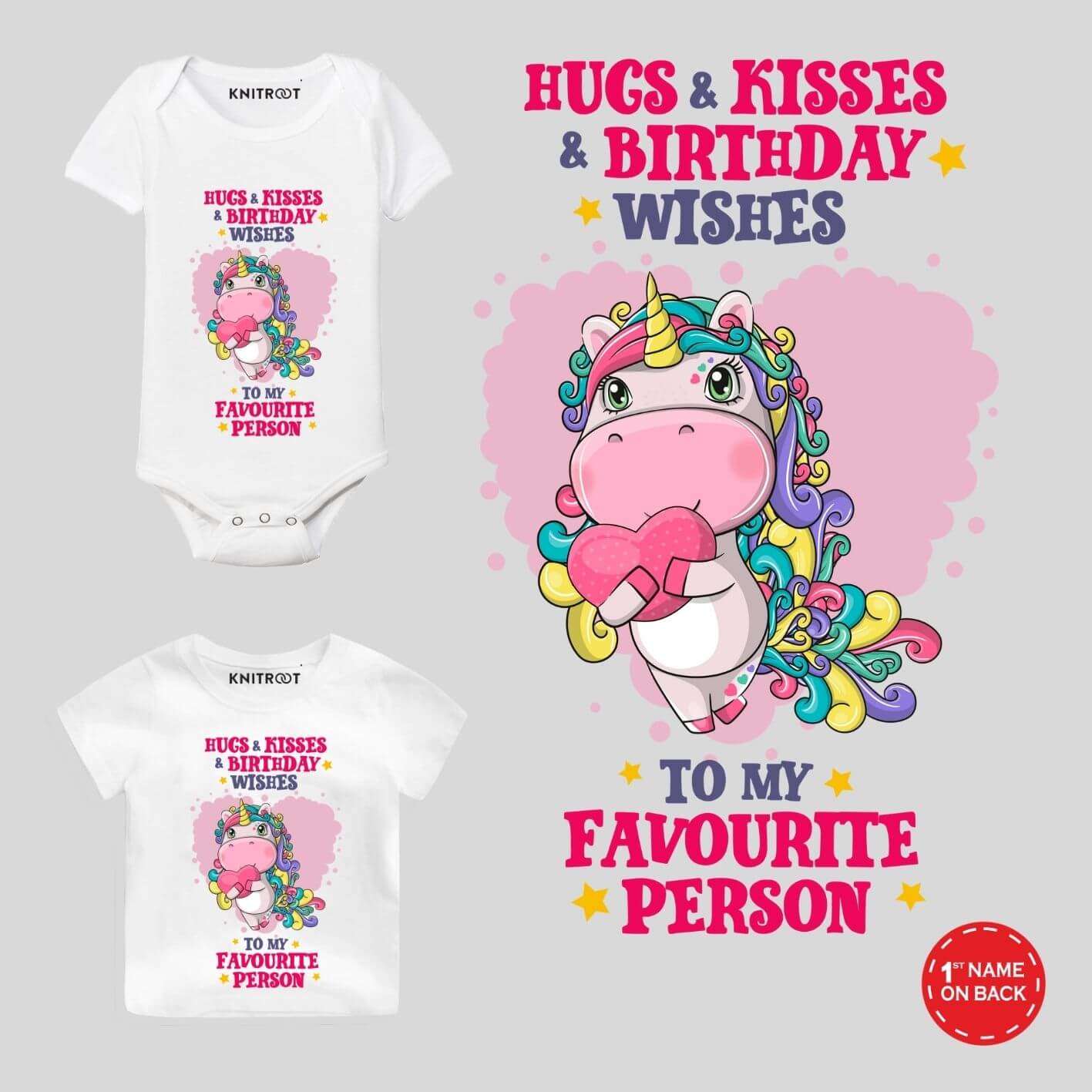 Hugs & Kisses Baby Outfit birthday wishes